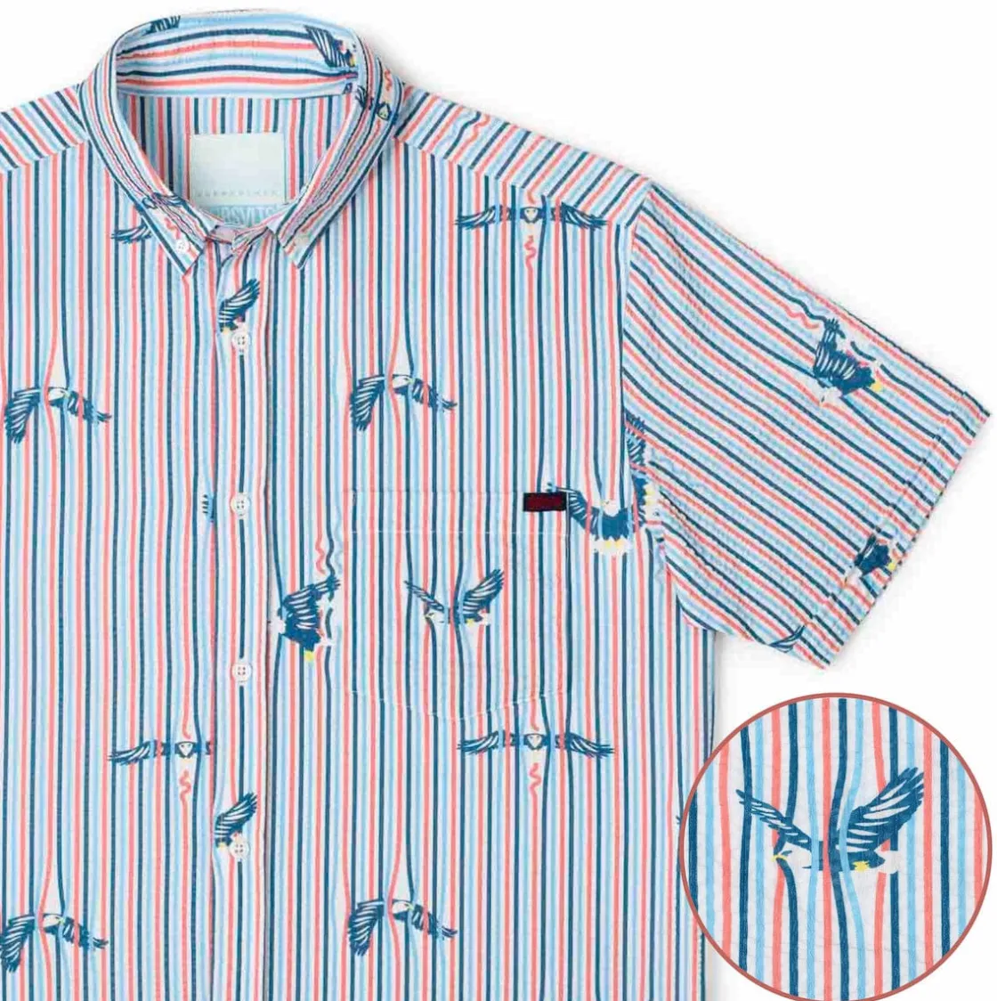 Short Sleeve Shirts|Americana|RSVLTS America's Got Talons – Stretch Seersucker Short Sleeve Shirt