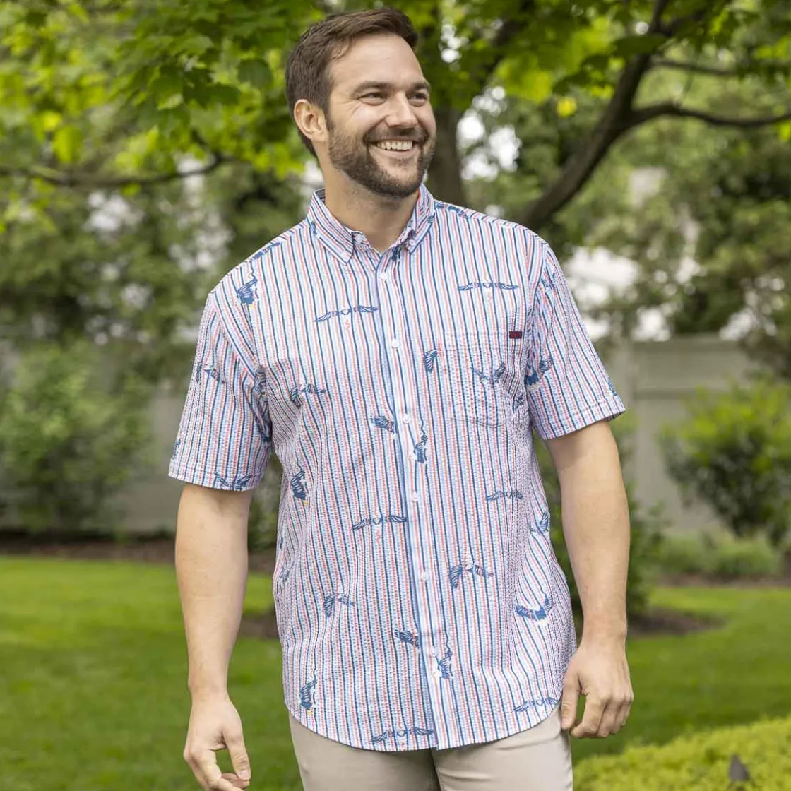 Short Sleeve Shirts|Americana|RSVLTS America's Got Talons – Stretch Seersucker Short Sleeve Shirt