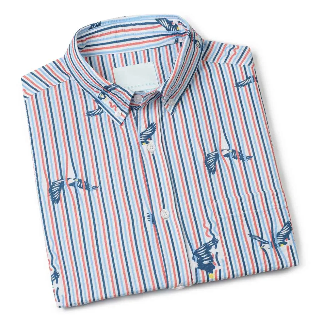 Short Sleeve Shirts|Americana|RSVLTS America's Got Talons – Stretch Seersucker Short Sleeve Shirt