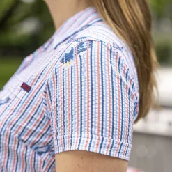 Short Sleeve Shirts|Americana|RSVLTS America's Got Talons – Women's Stretch Seersucker Short Sleeve Shirt