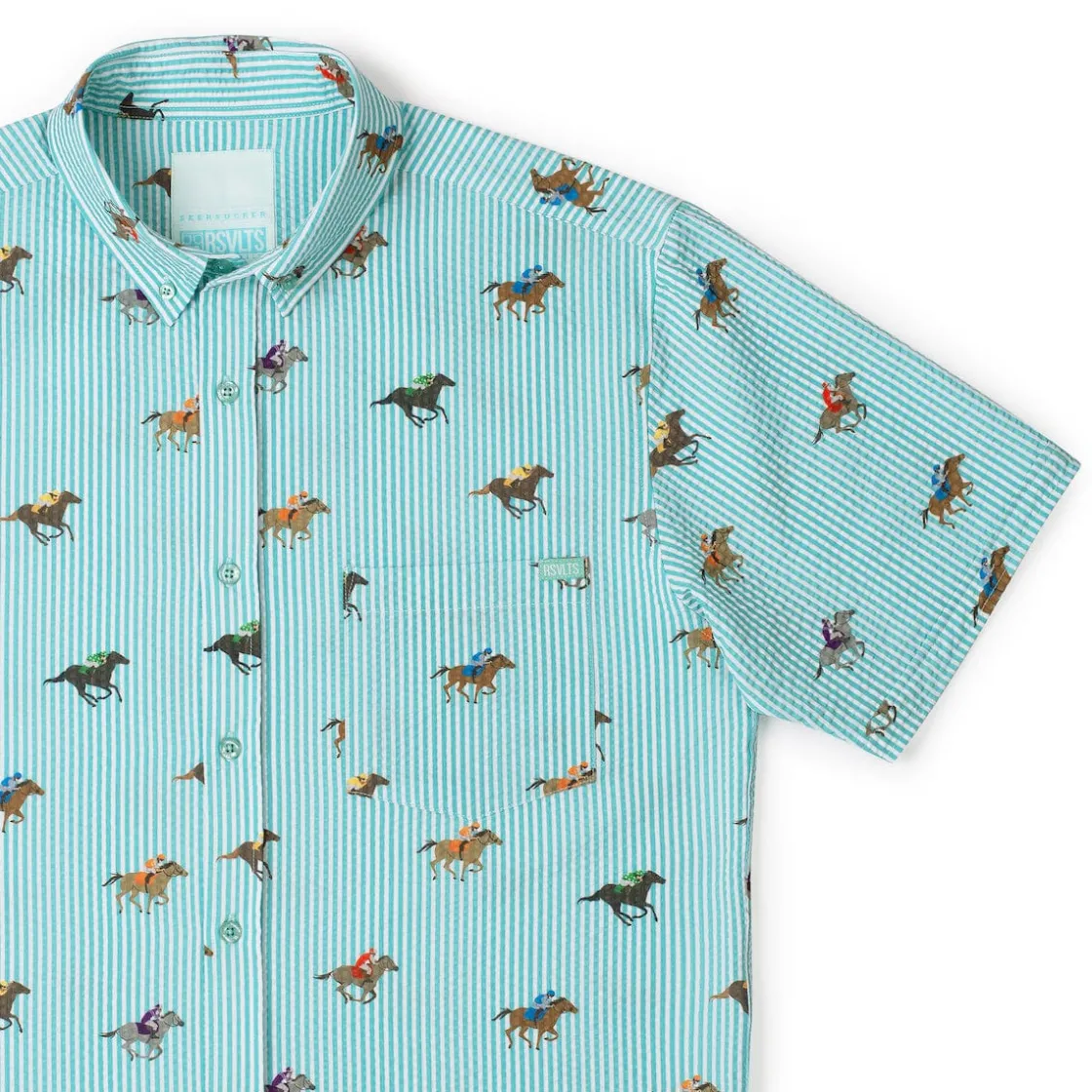 Short Sleeve Shirts|Seersucker|RSVLTS And They're Off! – Stretch Seersucker Short Sleeve Shirt