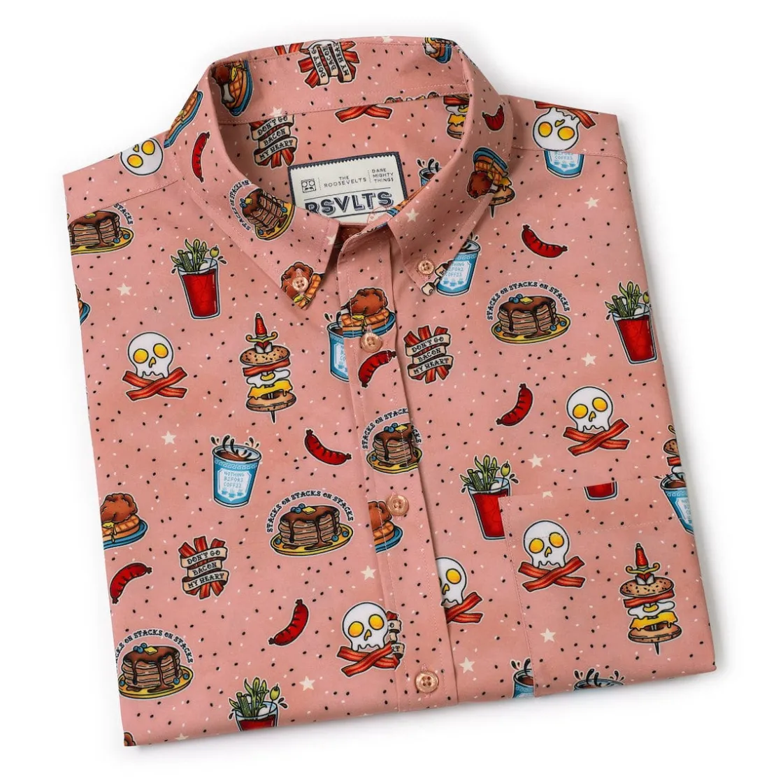 Short Sleeve Shirts|Short Sleeves|RSVLTS Bacon, Ink, and Cheese – KUNUFLEX Short Sleeve Shirt