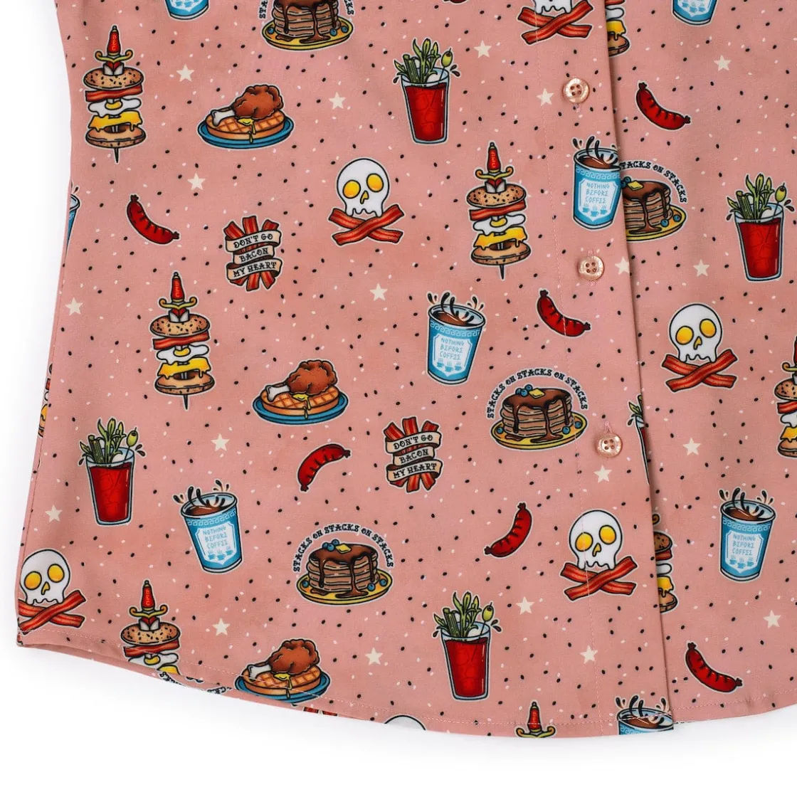 Short Sleeve Shirts|Rsvlts|RSVLTS Bacon, Ink, and Cheese – Women's KUNUFLEX Short Sleeve Shirt