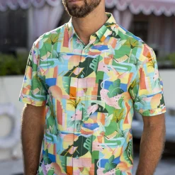 Short Sleeve Shirts|Bamboo|RSVLTS Big Cat Cabana – Bamboo Short Sleeve Shirt