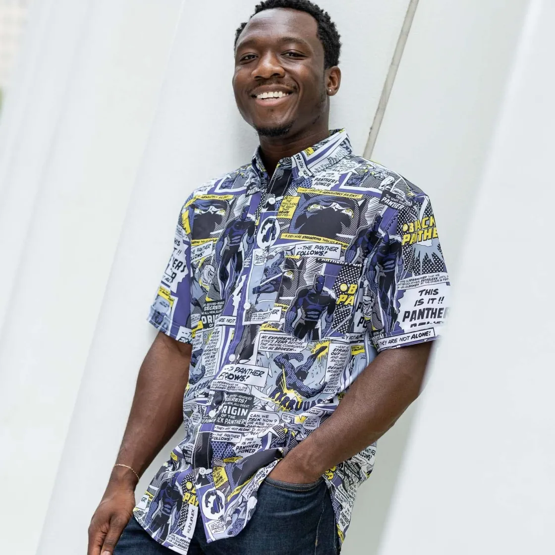 Marvel|Marvel|Marvel Black Panther "The Panther Follows" – KUNUFLEX Short Sleeve Shirt