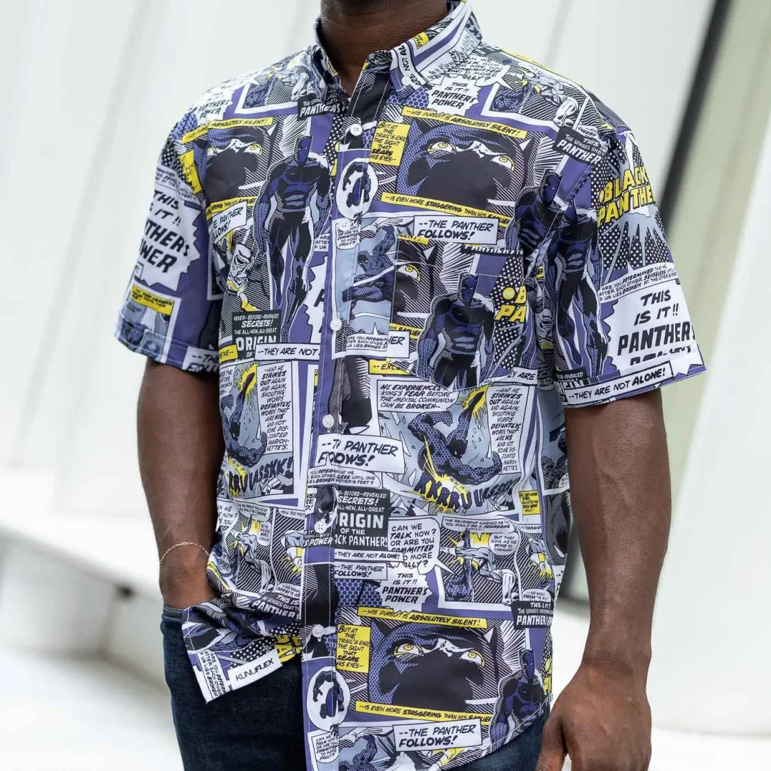 Marvel|Marvel|Marvel Black Panther "The Panther Follows" – KUNUFLEX Short Sleeve Shirt