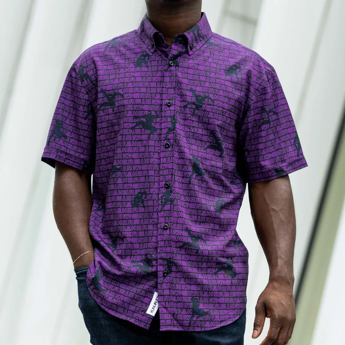 Marvel|Marvel|Marvel Black Panther "Wakanda Forever" – KUNUFLEX Short Sleeve Shirt