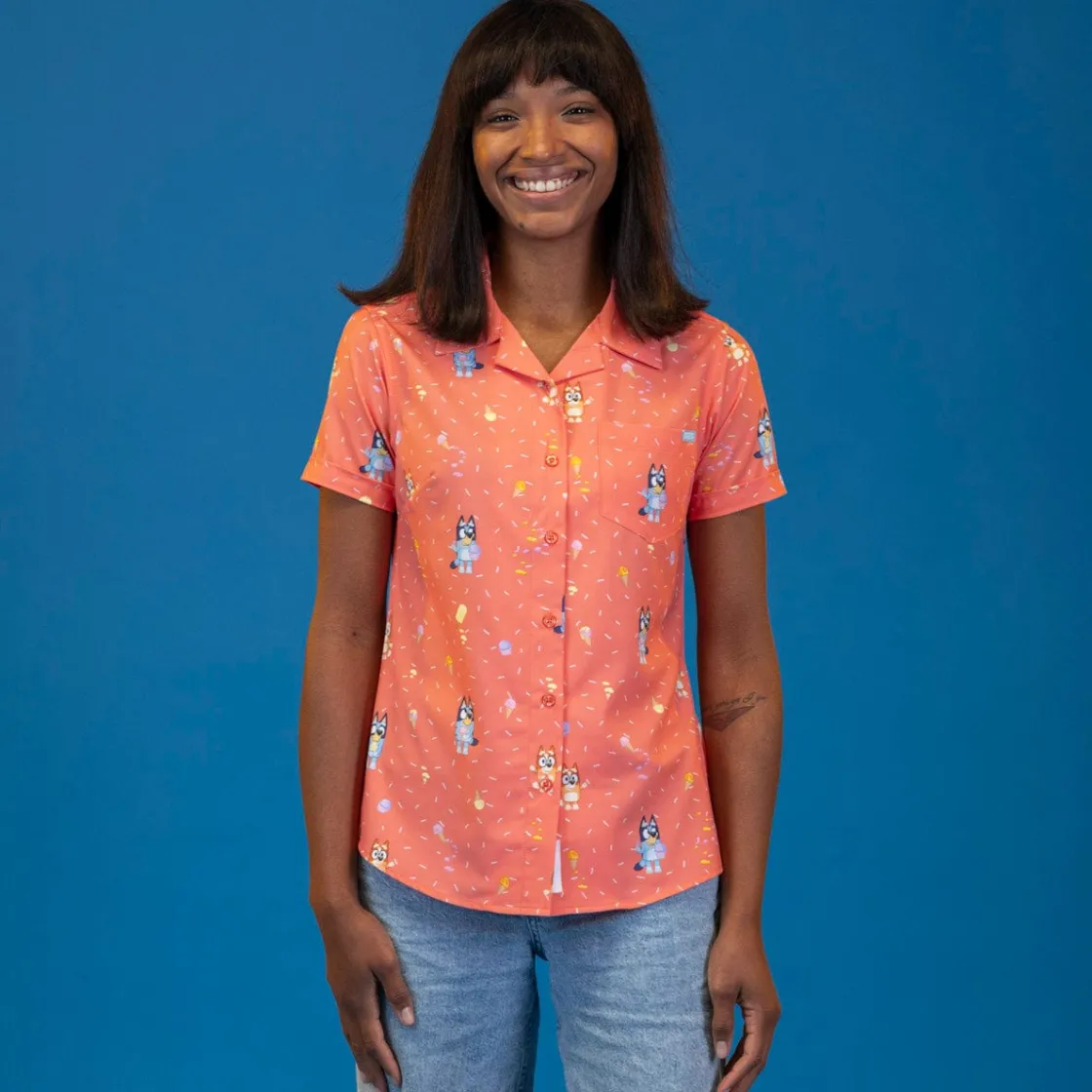 Bluey|Bluey "Don't Let It Melt" – Women's KUNUFLEX Short Sleeve Shirt