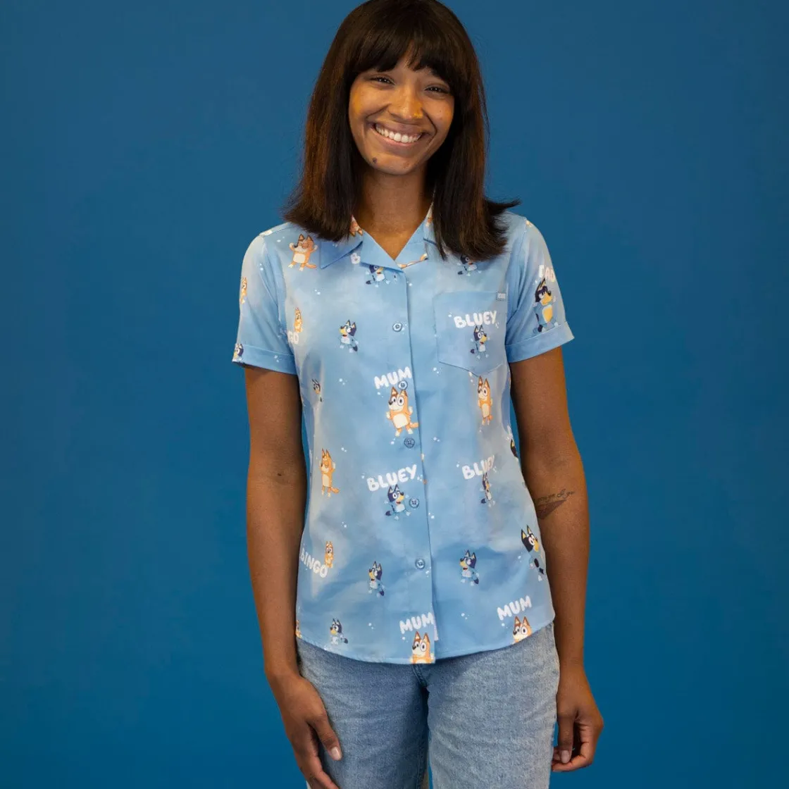 Bluey|Bluey "Meet the Heelers" – Women's KUNUFLEX Short Sleeve Shirt