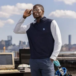 Quarter Zips|Originals|Breakfast Balls ® "Finance Bro Blue (Monogram)" – Quarter Zip