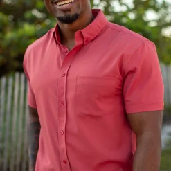 Short Sleeve Shirts|Short Sleeves|RSVLTS Cabana Collection "Siesta Red" – KUNUFLEX Short Sleeve Shirt