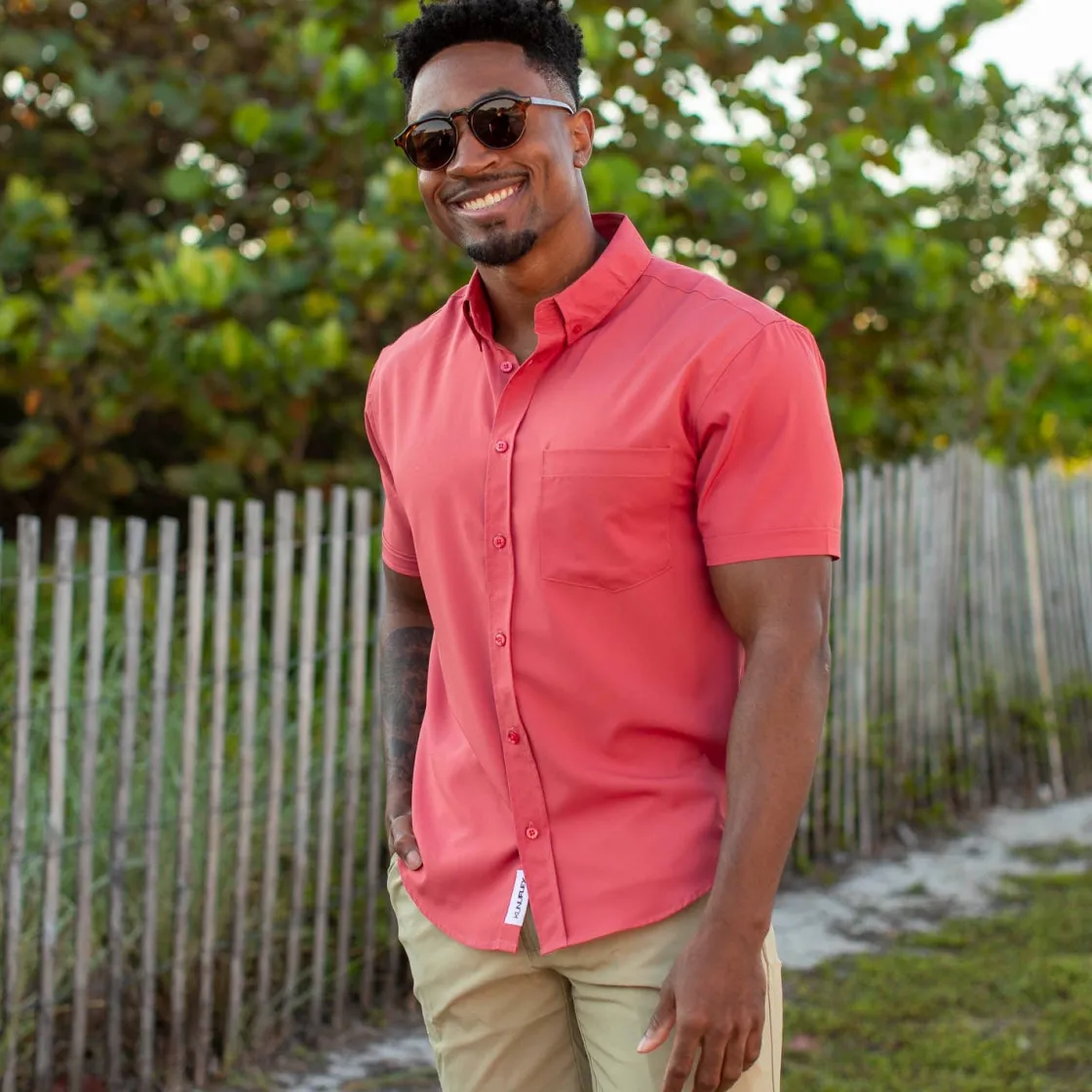 Short Sleeve Shirts|Short Sleeves|RSVLTS Cabana Collection "Siesta Red" – KUNUFLEX Short Sleeve Shirt