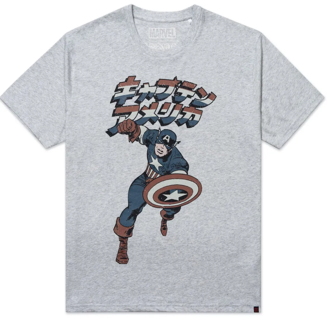 Captain America|Marvel|Marvel Captain America "Home and Abroad" – Crewneck Tee