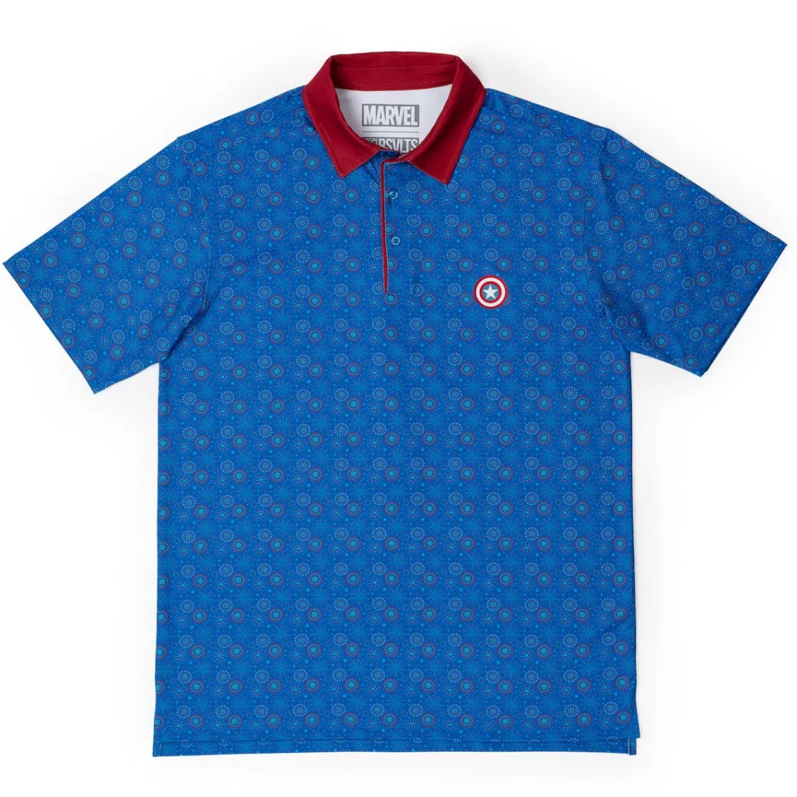 Greatest Hits|Captain America|Marvel Captain America “Stars, Stripes, and Shields” – All-Day Polo