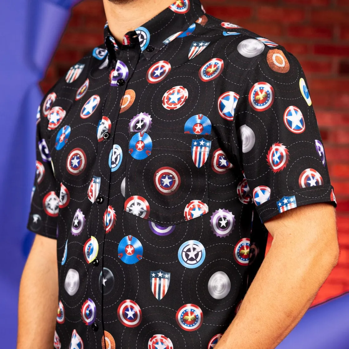 Captain America|Marvel|Marvel Captain America "Wield the Shield" – KUNUFLEX Short Sleeve Shirt