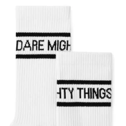 Socks|Accessories|RSVLTS Dare Mighty Things (White) – Crew Socks