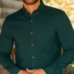 Flannels|Long Sleeves|RSVLTS Dark Emerald – BorlandFlex™ Long Sleeve Flannel