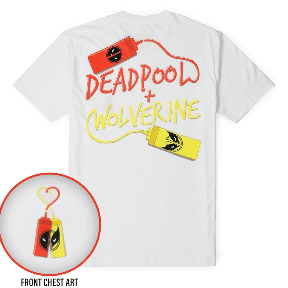 Deadpool|Marvel|Marvel Deadpool & Wolverine "Ketchup and Mustard" – Crewneck Tee