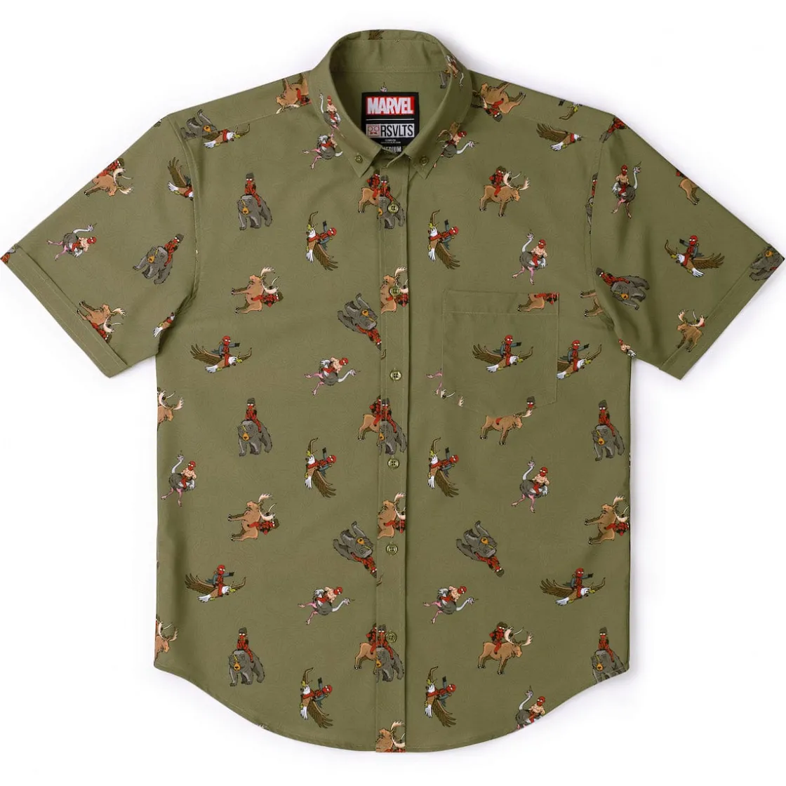 Deadpool|Marvel|Marvel Deadpool "Deady Riding Things" – KUNUFLEX Short Sleeve Shirt