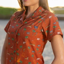 Short Sleeve Shirts|Rsvlts|RSVLTS Destination Darjeeling – Women's KUNUFLEX Short Sleeve Shirt
