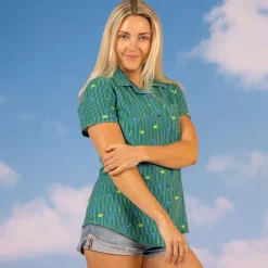 Disney & Pixar|Disney|Disney and Pixar A Bug's Life "It's an Ant Thing" – Women's Stretch Seersucker Short Sleeve Shirt