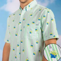 Toy Story|Disney & Pixar|Disney and Pixar Toy Story "The Claaaaaw" – Stretch Seersucker Short Sleeve Shirt