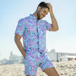 Short Sleeves|Disney|Disney "Mickey's Tropical Adventure" – KUNUFLEX Short Sleeve Shirt