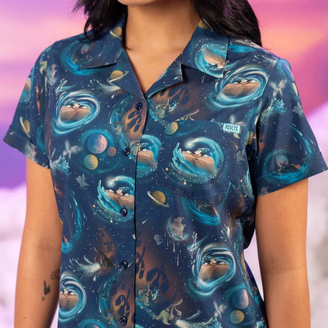 Fantasia|Disney|Disney ’s Fantasia 85th Anniversary "Across the Cosmos" – Women's KUNUFLEX Short Sleeve Shirt