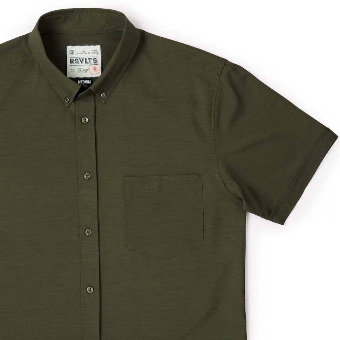 Short Sleeve Shirts|Short Sleeves|RSVLTS Dusty Olive – KUNUFLEX Short Sleeve Shirt