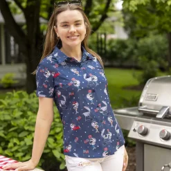 Short Sleeve Shirts|Americana|RSVLTS Fins & Freedom – Women's KUNUFLEX Short Sleeve Shirt