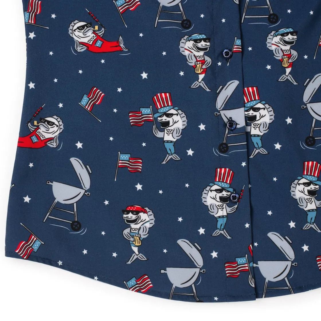 Short Sleeve Shirts|Americana|RSVLTS Fins & Freedom – Women's KUNUFLEX Short Sleeve Shirt