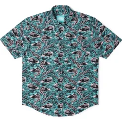Short Sleeve Shirts|Matching Sets|RSVLTS Fishies – Stretch Seersucker Short Sleeve Shirt