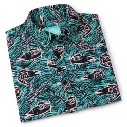 Short Sleeve Shirts|Matching Sets|RSVLTS Fishies – Stretch Seersucker Short Sleeve Shirt