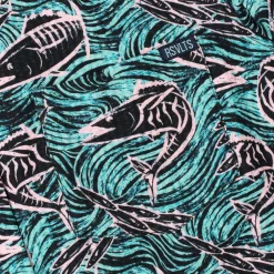 Short Sleeve Shirts|Rsvlts|RSVLTS Fishies – Women's Stretch Seersucker Short Sleeve Shirt