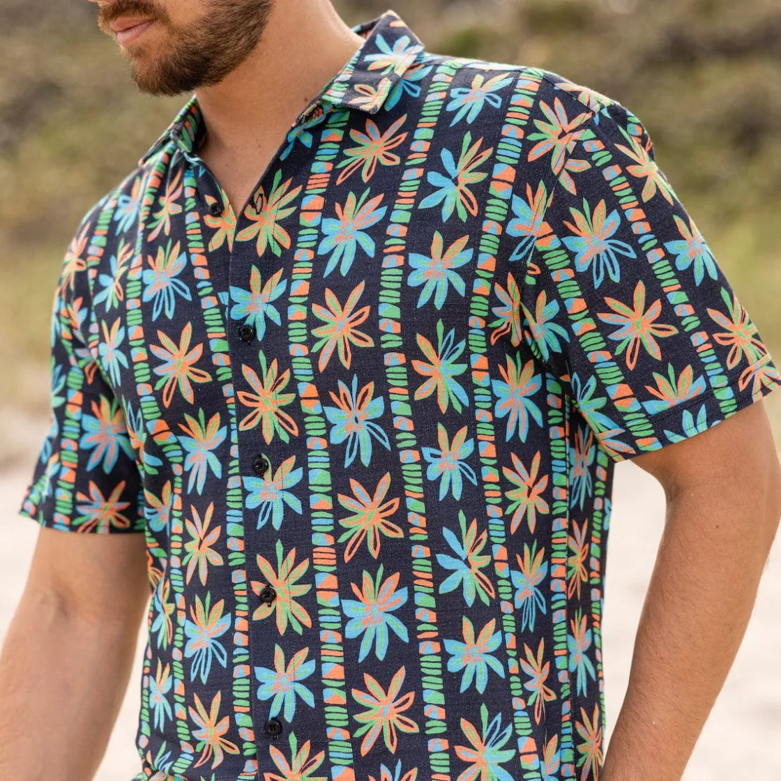 Short Sleeve Shirts|Bamboo|RSVLTS Fleur-escent – Bamboo Short Sleeve Shirt