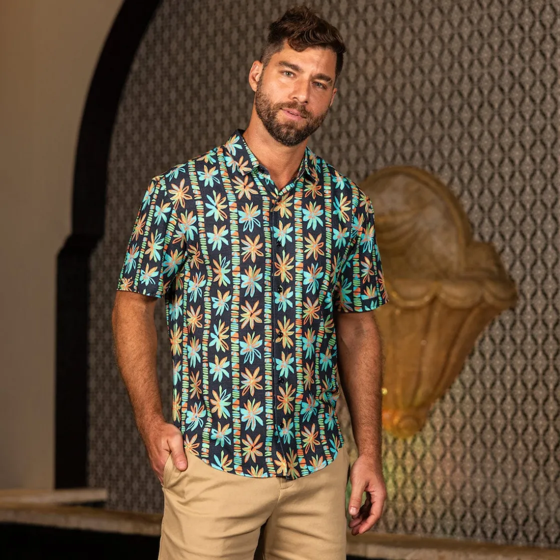 Short Sleeve Shirts|Bamboo|RSVLTS Fleur-escent – Bamboo Short Sleeve Shirt