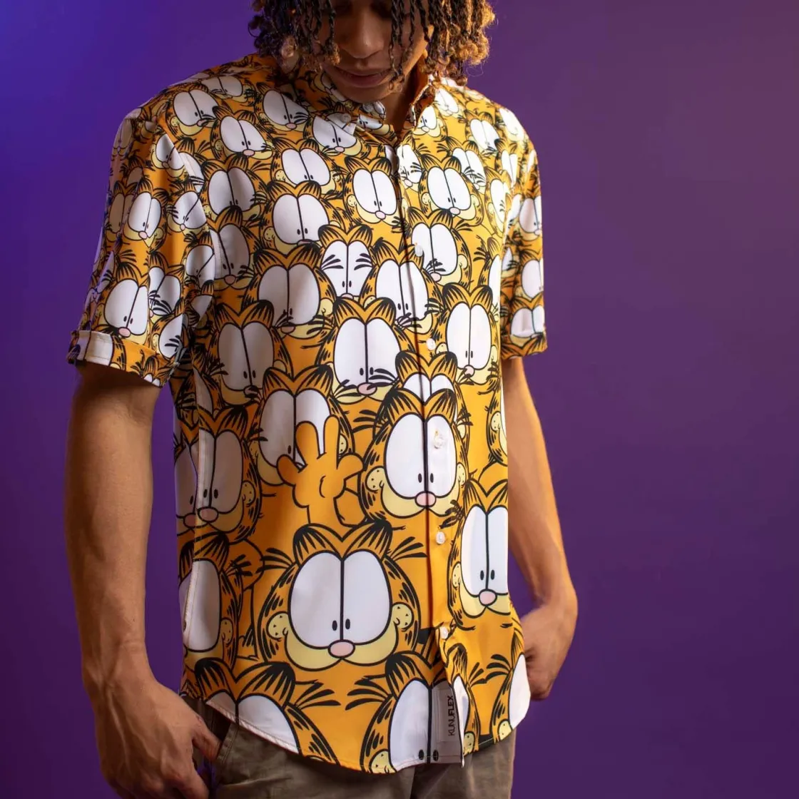 Garfield|Nickelodeon|Garfield “Love Me, Feed Me, Never Leave Me” – KUNUFLEX Short Sleeve Shirt