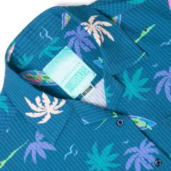Short Sleeve Shirts|Rsvlts|RSVLTS Gator Rays – Women's Stretch Seersucker Short Sleeve Shirt
