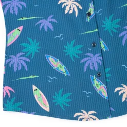 Short Sleeve Shirts|Rsvlts|RSVLTS Gator Rays – Women's Stretch Seersucker Short Sleeve Shirt