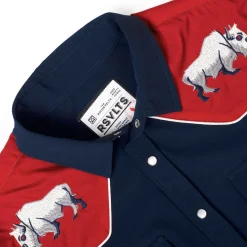 Short Sleeve Shirts|Americana|RSVLTS Great White Buffalo – Roper Short Sleeve Shirt
