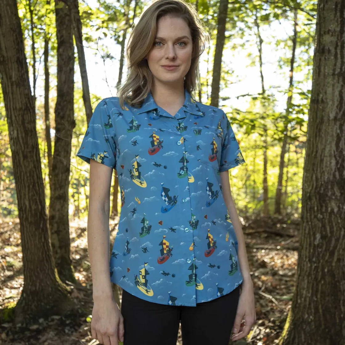 Harry Potter|Warner Bros.|Harry Potter "Bludger, Quaffle, Snitch" – Women's KUNUFLEX Short Sleeve Shirt