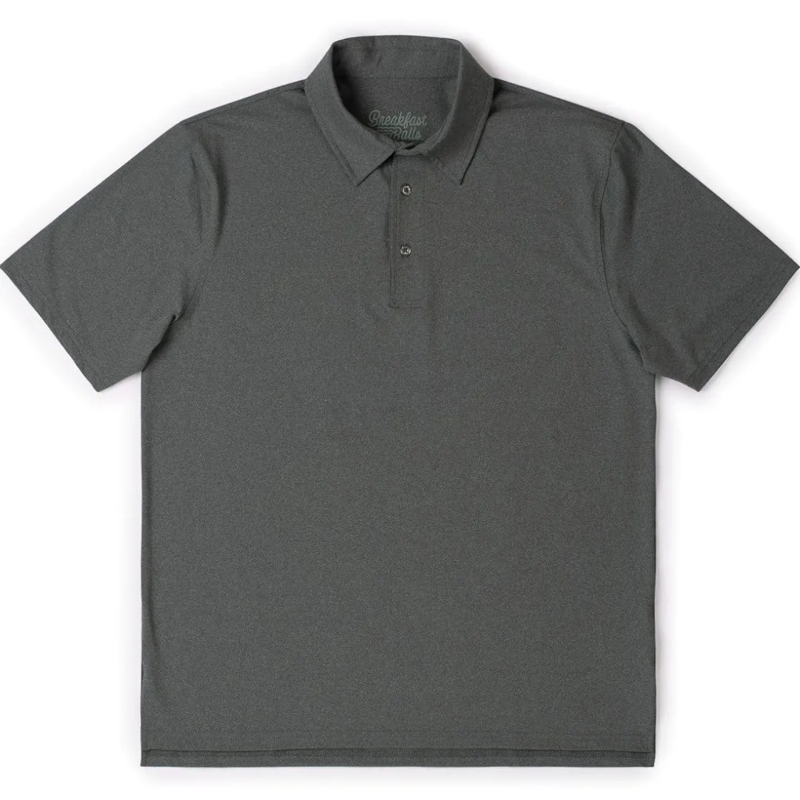 Polos|Basics|Breakfast Balls Iron Gate Melange – Commuter Short Sleeve Polo