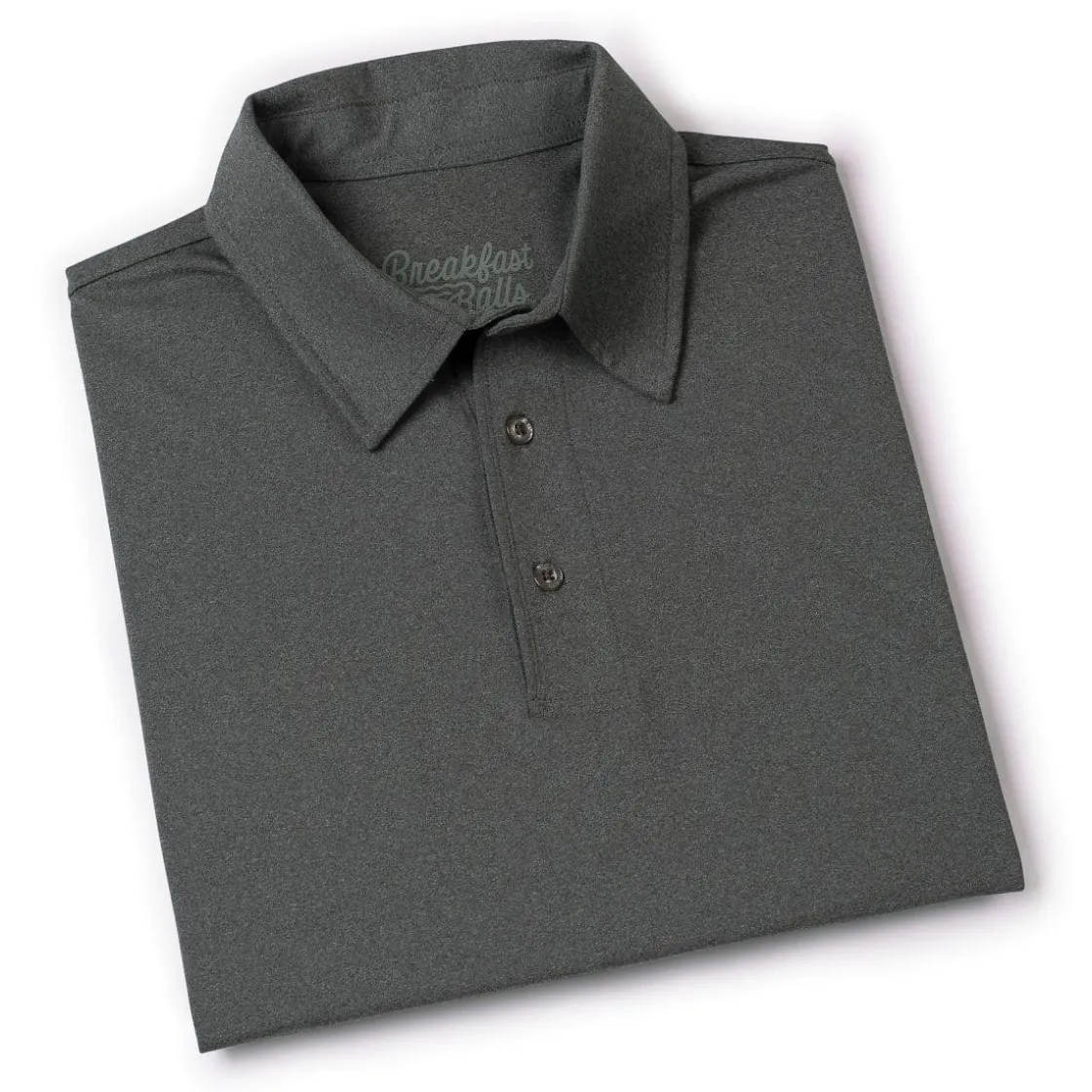 Polos|Basics|Breakfast Balls Iron Gate Melange – Commuter Short Sleeve Polo
