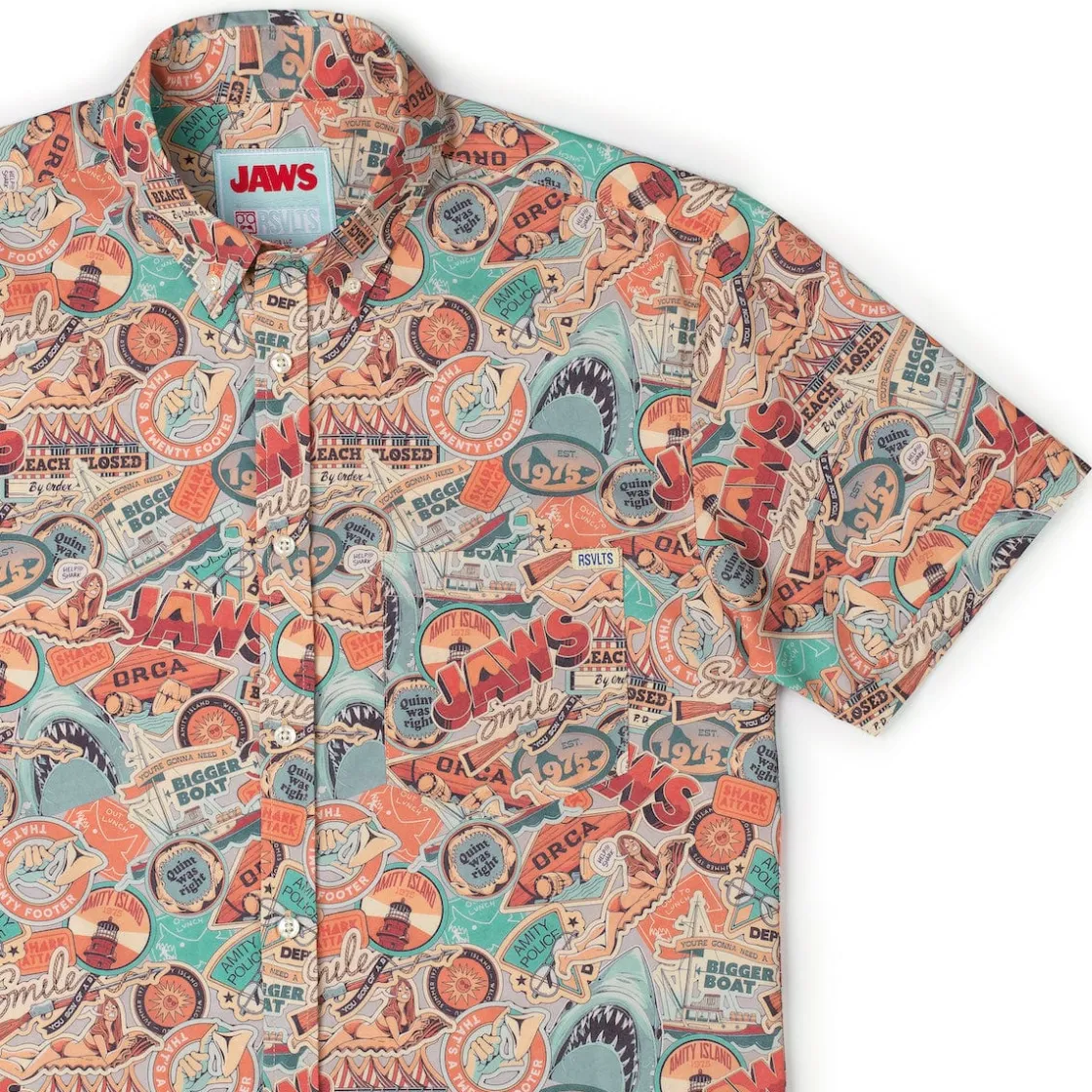 Jaws|Short Sleeves|Jaws 50th Anniversary "Greetings from Amity" – KUNUFLEX Short Sleeve Shirt