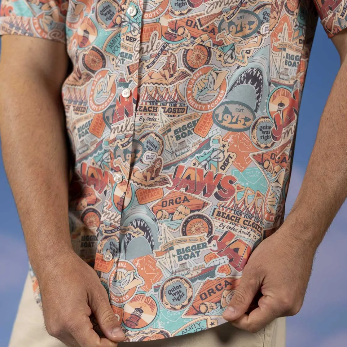 Jaws|Short Sleeves|Jaws 50th Anniversary "Greetings from Amity" – KUNUFLEX Short Sleeve Shirt
