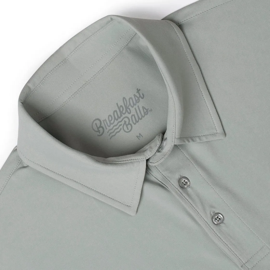 Polos|Basics|Breakfast Balls Limestone – Commuter Short Sleeve Polo