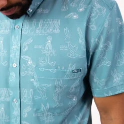 Paging Mr. Morrow|Looney Tunes|Looney Tunes "Bunny Blueprints" – KUNUFLEX Short Sleeve Shirt