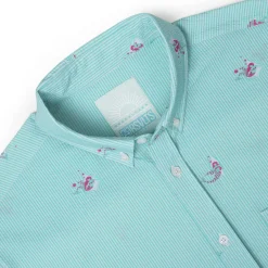 Short Sleeve Shirts|Seersucker|RSVLTS Mermaids – Stretch Seersucker Short Sleeve Shirt