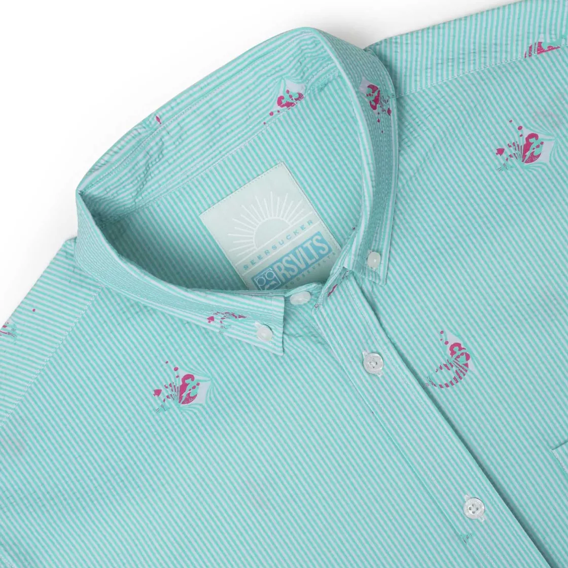 Short Sleeve Shirts|Seersucker|RSVLTS Mermaids – Stretch Seersucker Short Sleeve Shirt