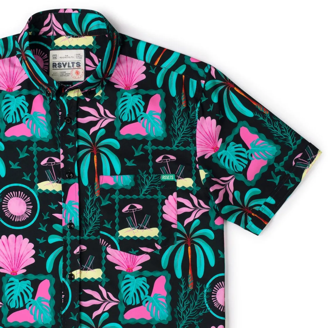 Short Sleeve Shirts|Short Sleeves|RSVLTS Miami Vibes – KUNUFLEX Short Sleeve Shirt